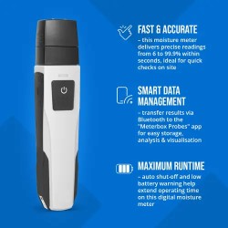 Steinberg Systems kosteusmittari puulle ja seinille, Bluetooth, 6-99,9 %