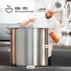 Royal Catering Induktiokattila 170 l Ø 60 cm ruostumaton teräs