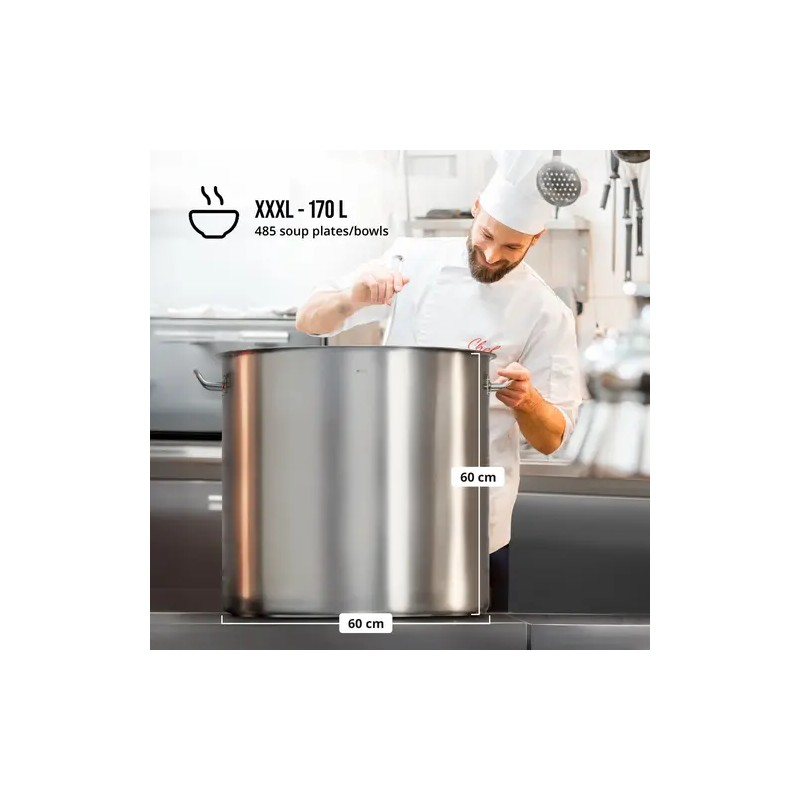 Royal Catering Induktiokattila 170 l Ø 60 cm ruostumaton teräs