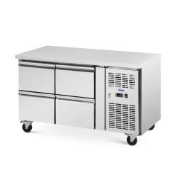 Royal Catering kylmälpöytä 280 l 4 vetolaatikkoa 136 x 70 cm ruostumaton teräs