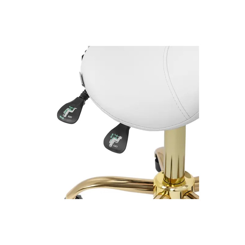 Satulatuoli selkänojalla 51-65 cm 150 kg valkoinen/kulta