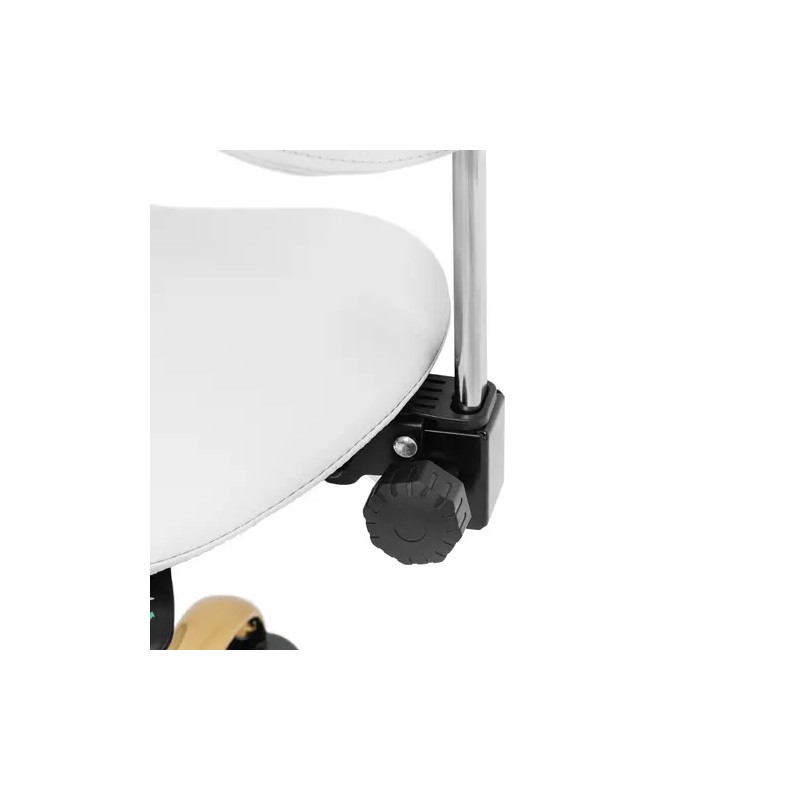 Satulatuoli selkänojalla 51-65 cm 150 kg valkoinen/kulta