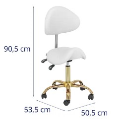 Satulatuoli selkänojalla 51-65 cm 150 kg valkoinen/kulta