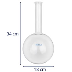 Steinberg System pyöreä pohjallinen kolvi 2000 ml borosilikaattilasia