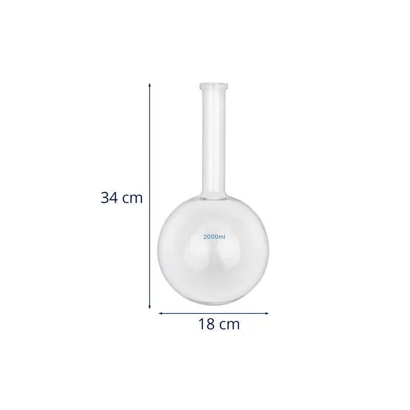 Steinberg System pyöreä pohjallinen kolvi 2000 ml borosilikaattilasia