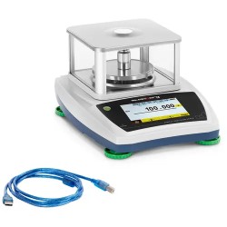 Tarkkuusvaaka 300 g 0 001 g 98 mm Touch LCD ja lasinen tuulisuoja