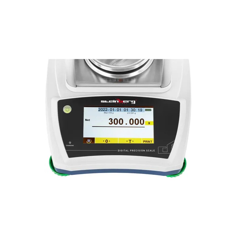Tarkkuusvaaka 300 g / 0,001 g, Ø 98 mm, Touch-LCD ja lasinen tuulisuoja