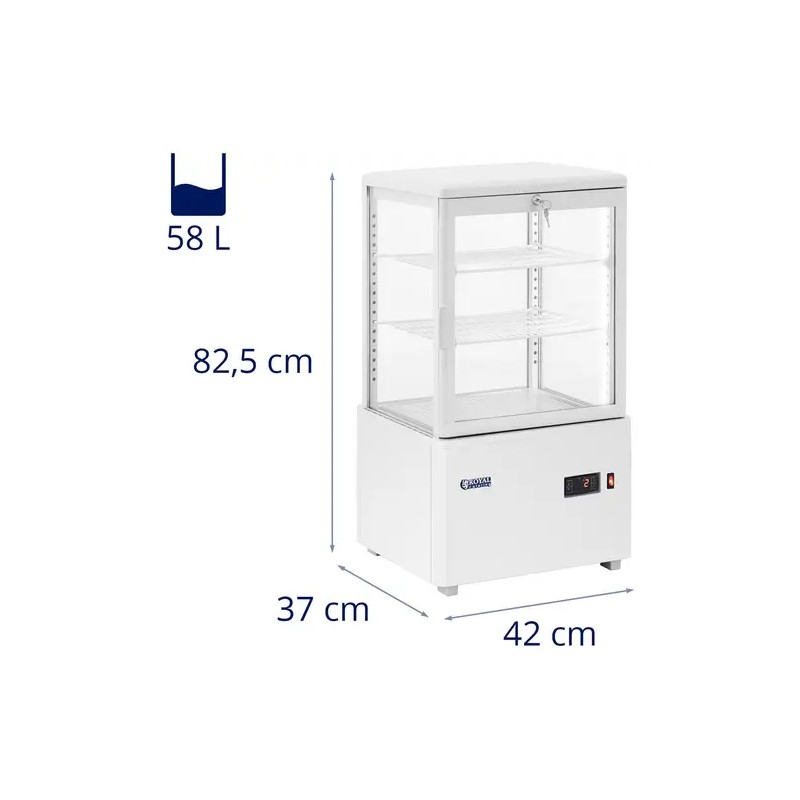 Royal Catering jäähdytysvitriini 58 l valkoinen lukittava