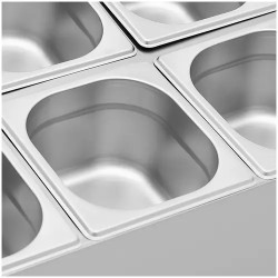 Royal Catering GN-teline 8 kpl GN 1/6 -astiaa ja kantta 12,8 l ruostumaton teräs
