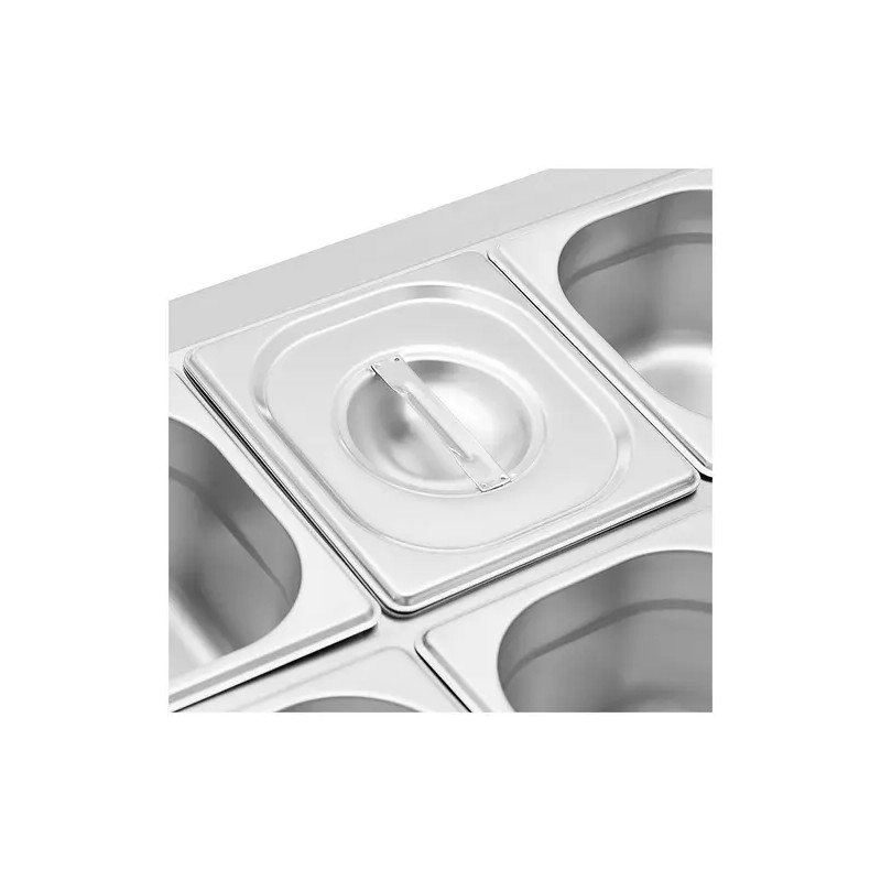 Royal Catering GN-teline 8 kpl GN 1/6 -astiaa ja kantta 12,8 l ruostumaton teräs