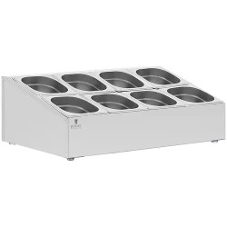 Royal Catering GN-teline 8 kpl GN 1/6 -astiaa ja kantta 12,8 l ruostumaton teräs