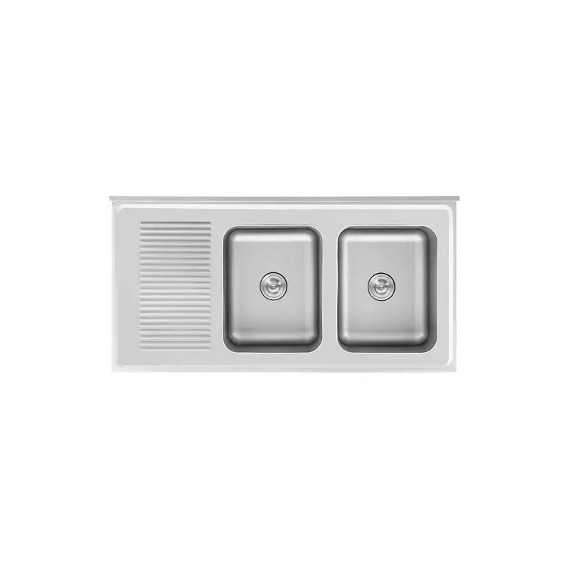 Royal Catering RC-IKS01 tiskiallaskaappi 2 altaalla ruostumaton teräs 140 x 70 cm