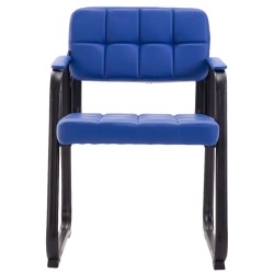 Tyylikäs pehmustettu vierailutuoli kaarevalla rungolla ja tekonahkapäällysteellä