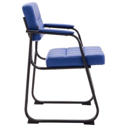 Tyylikäs pehmustettu vierailutuoli kaarevalla rungolla ja tekonahkapäällysteellä