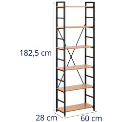 Fromm & Starck kirjahylly 60 x 28 x 182,5 cm musta 13.2 kg