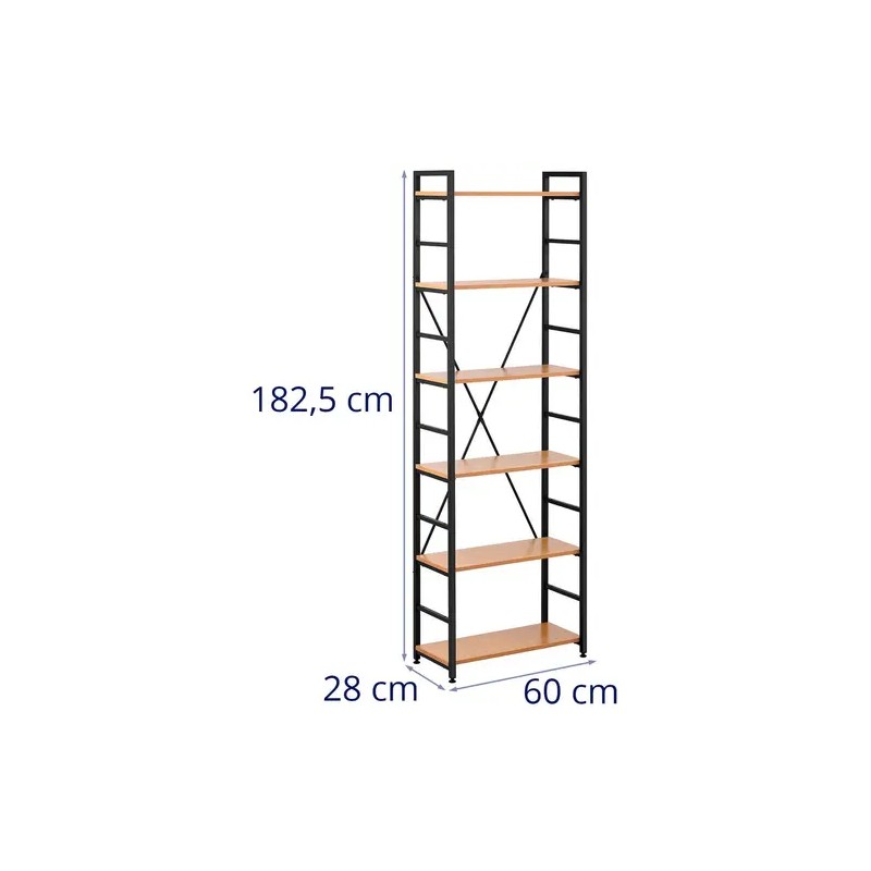 Fromm & Starck kirjahylly 60 x 28 x 182,5 cm musta 13.2 kg