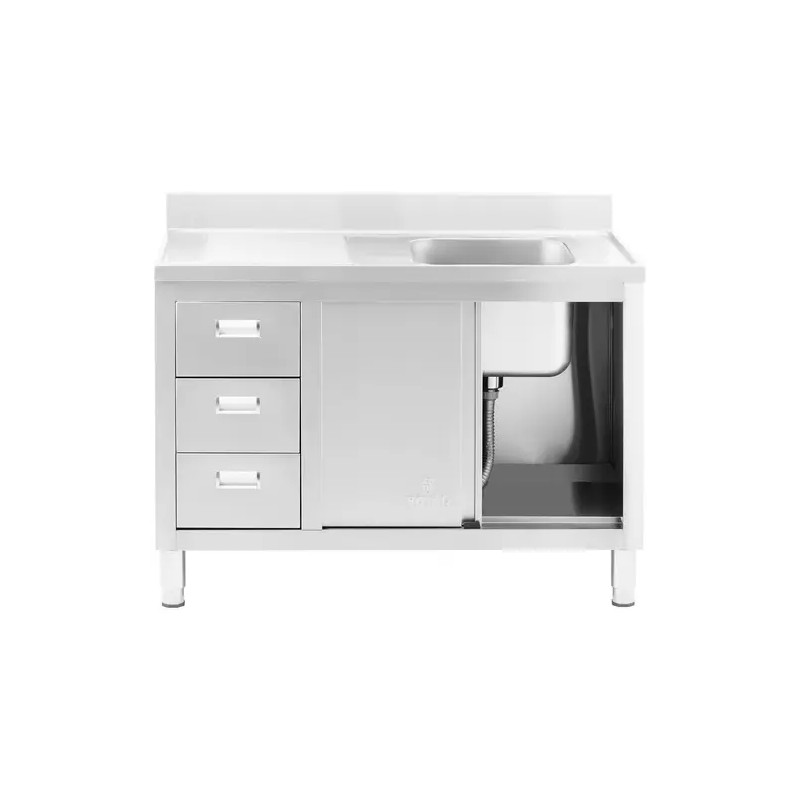 Royal Catering RC-IKS08 tiskiallaskaappi ruostumaton teräs 120 x 60 cm