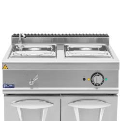 Royal Catering Bain-Marie-lämpöpöytä 6000 W, 2 x GN 1/2 ja 2 x GN 1/3, kaapilla, 80 x 73 cm