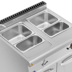 Royal Catering Bain-Marie-lämpöpöytä 6000 W, 2 x GN 1/2 ja 2 x GN 1/3, kaapilla, 80 x 73 cm