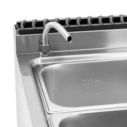 Royal Catering Bain-Marie-lämpöpöytä 6000 W, 2 x GN 1/2 ja 2 x GN 1/3, kaapilla, 80 x 73 cm