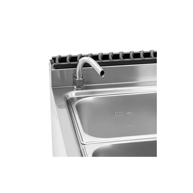 Royal Catering Bain-Marie-lämpöpöytä 6000 W, 2 x GN 1/2 ja 2 x GN 1/3, kaapilla, 80 x 73 cm