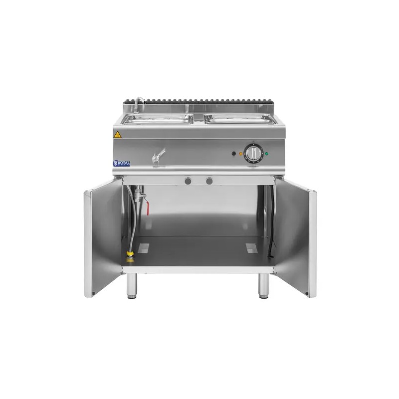 Royal Catering Bain-Marie-lämpöpöytä 6000 W, 2 x GN 1/2 ja 2 x GN 1/3, kaapilla, 80 x 73 cm