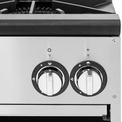 Royal Catering kaasupoltin 14 kW, 2 poltintia, ruostumaton teräs ja valurauta