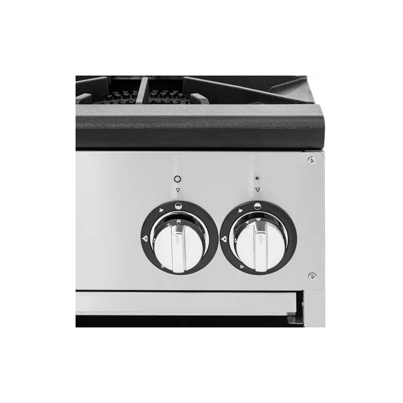 Royal Catering kaasupoltin 14 kW, 2 poltintia, ruostumaton teräs ja valurauta