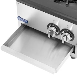 Royal Catering kaasupoltin 14 kW, 2 poltintia, ruostumaton teräs ja valurauta