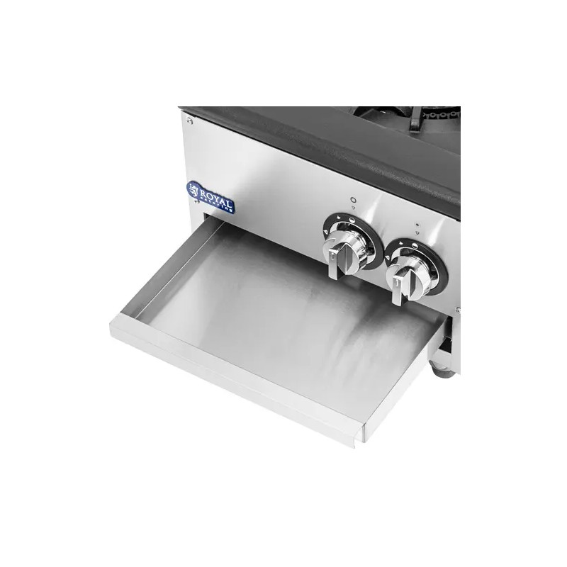 Royal Catering kaasupoltin 14 kW, 2 poltintia, ruostumaton teräs ja valurauta
