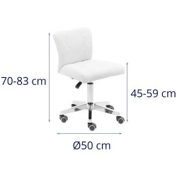 Physa Cully White rullajakkara selkänojalla, korkeussäädettävä 45-59 cm, valkoinen
