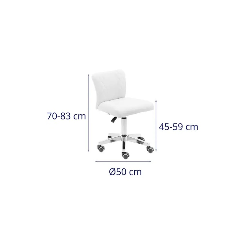Physa Cully White rullajakkara selkänojalla, korkeussäädettävä 45-59 cm, valkoinen