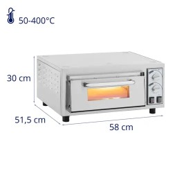 Royal Catering sähköinen pizzauuni 35 cm 2200 W ruostumaton teräs