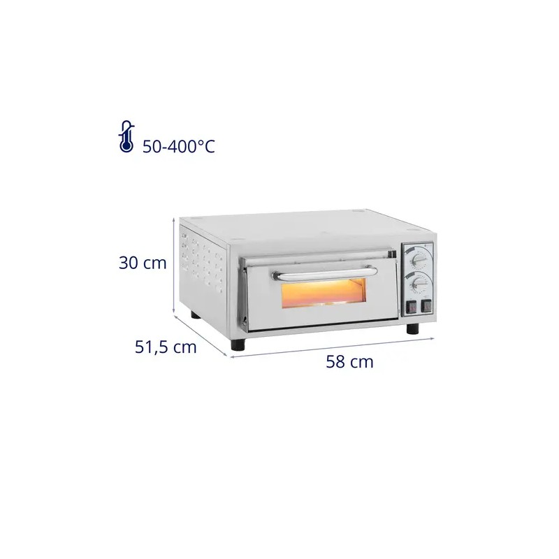 Royal Catering sähköinen pizzauuni 35 cm 2200 W ruostumaton teräs