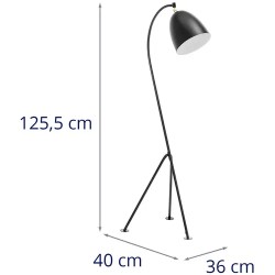 Uniprodo UNI_LD_08 kaarilamppu, musta, E27, 40 W, 125 cm