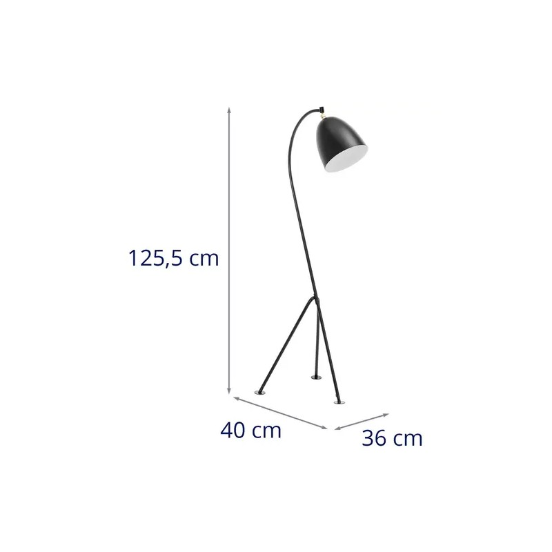 Uniprodo UNI_LD_08 kaarilamppu, musta, E27, 40 W, 125 cm