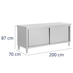 Royal Catering ECO ruostumattomasta teräksestä valmistettu läpilastauskaappi 200 x 70 cm 500 kg