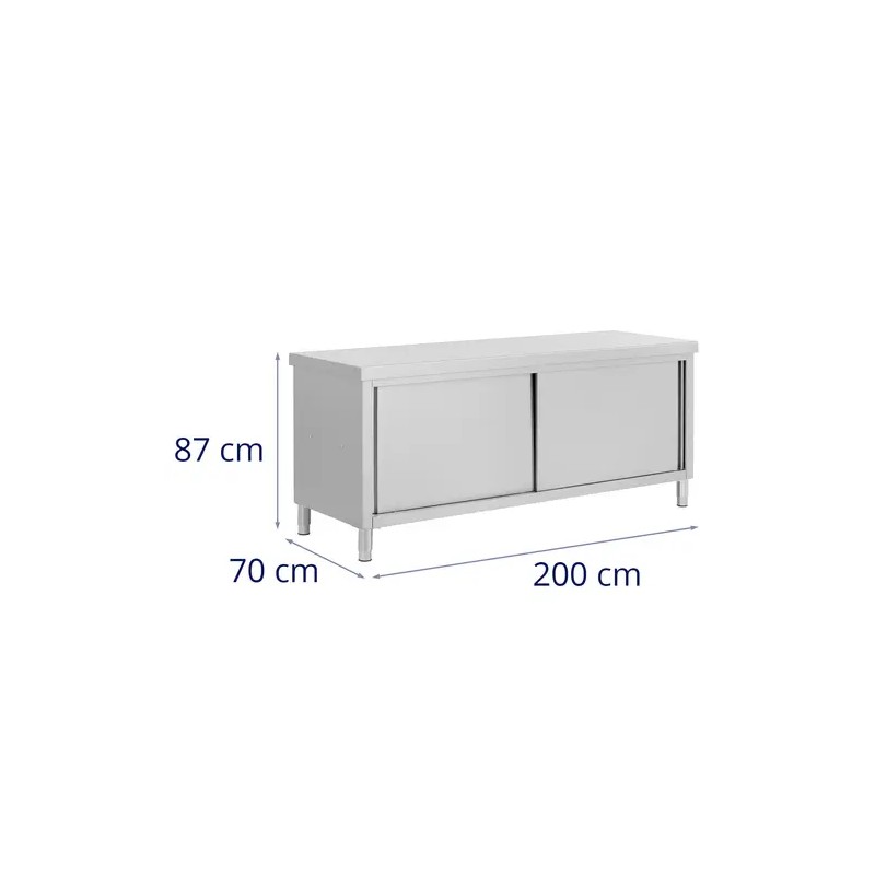 Royal Catering ECO ruostumattomasta teräksestä valmistettu läpilastauskaappi 200 x 70 cm 500 kg