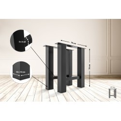 Hunker-pöydänjalat teräksestä monipuoliseen käyttöön eri leveyksinä