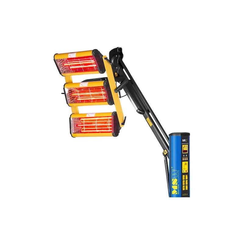 Infrapunainen maalikuivuri 3 300 W, 3 lamppua, hydraulinen varsi