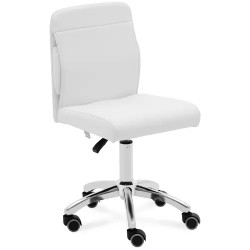Physa Ilanz White rollhocker selkänojalla korkeussäädettävä 48 62 cm 150 kg valkoinen
