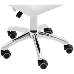 Physa Ilanz White rollhocker selkänojalla, korkeussäädettävä 48–62 cm, 150 kg, valkoinen