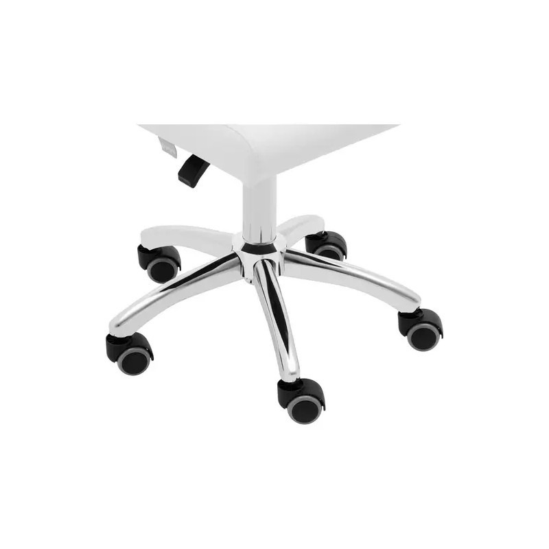 Physa Ilanz White rollhocker selkänojalla, korkeussäädettävä 48–62 cm, 150 kg, valkoinen