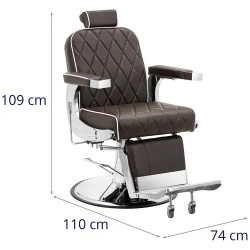 Friseurituoli FOXLEY BROWN, ruskea, jalkatuki, 58–71 cm, 150 kg