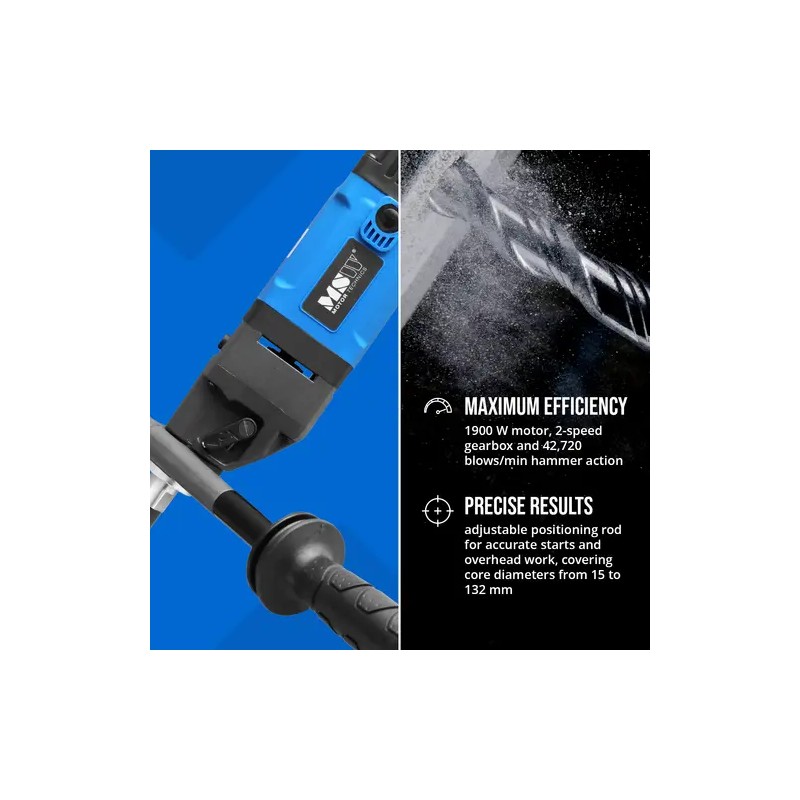 MSW Rengaspora 1900 W, isku-toiminto, max. 132 mm