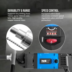 MSW Rengaspora 1900 W, isku-toiminto, max. 132 mm