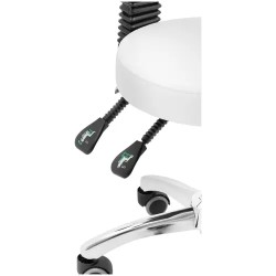 Physa Bulle White -rollhocker selkänojalla, korkeussäädettävä 48–61 cm, valkoinen, 150 kg
