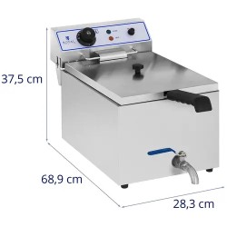 Royal Catering sähkökäyttöinen rasvakeitin 17 l 3000 W poistohanalla