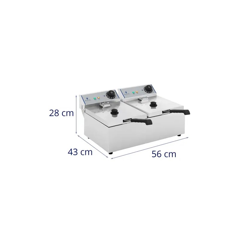 Royal Catering ECO sähköinen kaksoisfriteerauslaite 2 x 10 l 5500 W