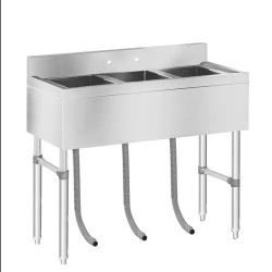 Royal Catering RCHS 5 tiskapöytä 3 allasta 100 x 50 x 95 cm ruostumaton teräs